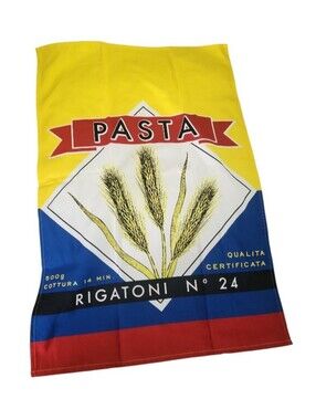 Williams-Sonoma Pasta Rigatoni Large Kitchen Cotton Tea Towel 31" x 21" NWOT